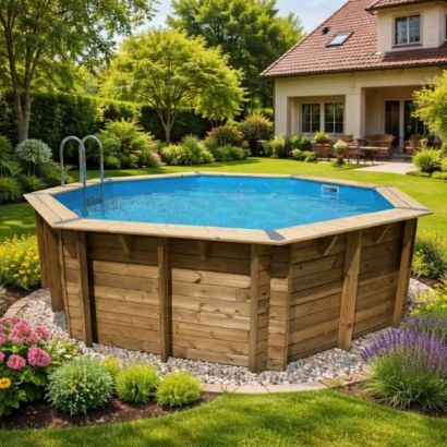 Piscina de madera Oc�a octogonal - Distripool